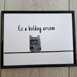 Vicces cicás kép - otthon & életmód - dekoráció - kép & falikép - képkeret - Meska.hu