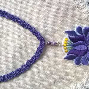 Lila nyaklánc - ékszer - nyaklánc - medálos nyaklánc - Meska.hu