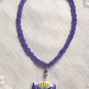 Lila nyaklánc - ékszer - nyaklánc - medálos nyaklánc - Meska.hu