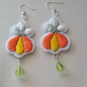 Matyó virágocska - ékszer - fülbevaló - lógó fülbevaló - Meska.hu