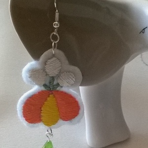 Matyó virágocska - ékszer - fülbevaló - lógó fülbevaló - Meska.hu
