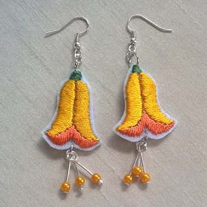 Harangvirág, Ékszer, Fülbevaló, Lógó fülbevaló, Ékszerkészítés, Hímzés, MESKA