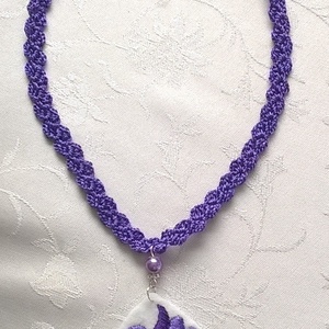 Lila nyaklánc - ékszer - nyaklánc - medálos nyaklánc - Meska.hu