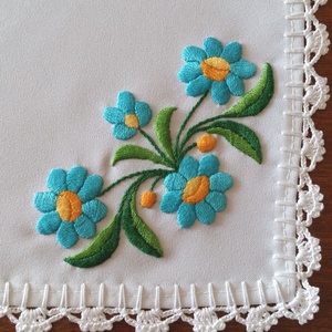 Türkiz virágok - otthon & életmód - dekoráció - asztal és polc dekoráció - asztaldísz - Meska.hu