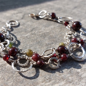 Őszi bogyók - ezüst karkötő ásványokkal - ékszer - karkötő - bogyós karkötő - Meska.hu