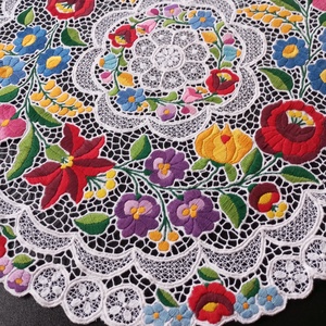 kalocsai  riseliős  kisabrosz - otthon & életmód - dekoráció - asztal és polc dekoráció - horgolt & csipketerítő - Meska.hu