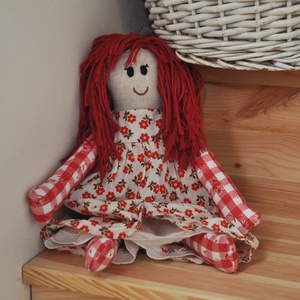 Dorottya - meggypiros hajjal + hajcsattal, Játék & Sport, Baba & babaház, Baba, Horgolás, Varrás, MESKA