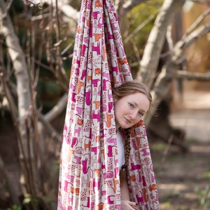 Hintakuckó - narancs és mályvaszínű cicákkal, Játék & Sport, Hinta & Kerti játék, Varrás, MESKA