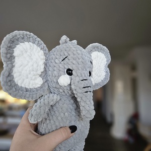 szürke elefánt  - játék & sport - plüssállat & játékfigura - elefánt - Meska.hu