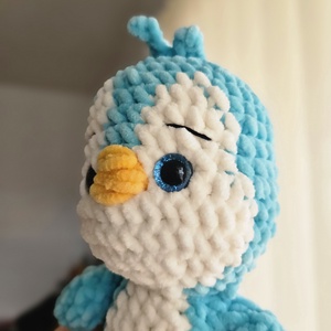 nagy pingvin - világos kék - játék & sport - plüssállat & játékfigura - pingvin - Meska.hu