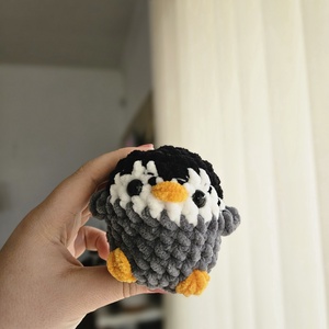 mini pingvin - szürke, Játék & Sport, Plüssállat & Játékfigura, Pingvin, Horgolás, MESKA