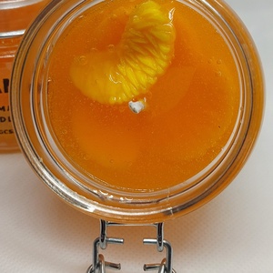 narancsillatú zselégyertya, csatos üvegben , Otthon & Életmód, Gyertya, illat, aroma, Aromalámpa, Gyertya-, mécseskészítés, MESKA