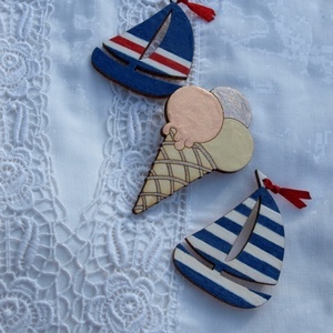 Kék vitorlás - ékszer - kitűző és bross - kitűző - Meska.hu