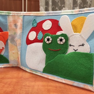 Textil mesekönyv - A gomba alatt - játék & sport - bábok - ujjbáb - Meska.hu