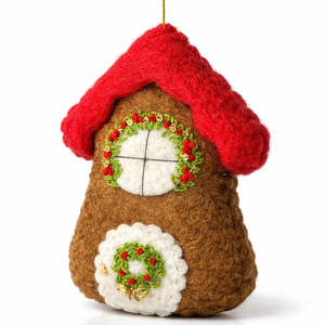 Mézeskalács házikó 1 db, Karácsony, Karácsonyi lakásdekoráció, Karácsonyfadíszek, Varrás, Hímzés, MESKA