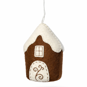 Házikó karácsonyfadísz, Karácsony, Karácsonyi lakásdekoráció, Karácsonyfadíszek, Varrás, MESKA