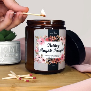 Anyák Napi Kézműves gyertya 200g, Ajándék anyának, mamának, dédinek - Meska.hu