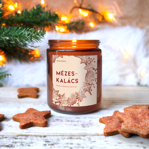 Mézeskalács Illatgyertya -200g 120g, Karácsonyi Szójaviasz gyertya - Meska.hu
