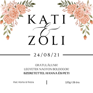 Egyedi nászajándék illatgyertya-120g, Ajándék gyertya esküvőre, esküvői illatgyertya - esküvő - dekoráció - gyertya & gyertyatartó - Meska.hu
