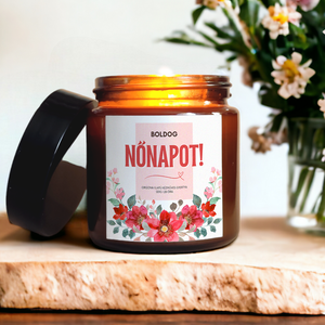 Nőnapi Illatgyertya 120g, 200g Szójaviasz gyertya Nőnapra, Nőnapi ajándék, Otthon & Életmód, Gyertya, illat, aroma, Gyertya, Gyertya-, mécseskészítés, MESKA