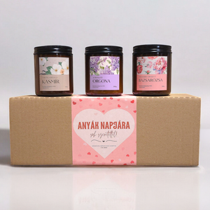 Anyák Napi Gyertya szett 3x200g, Ajándék anyának, mamának, dédinek - Meska.hu