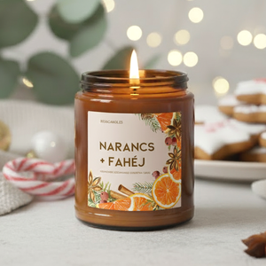 Narancs Fahéj Illatgyertya -200g 120g, Karácsonyi szójaviasz gyertya - Meska.hu