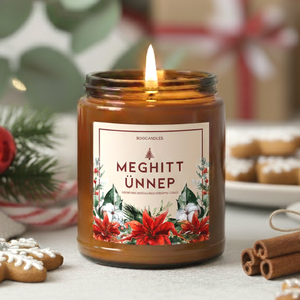 Meghitt Ünnep Illatgyertya -200g 120g, Karácsonyi szójaviasz gyertya, Otthon & Életmód, Gyertya, illat, aroma, Gyertya, Gyertya-, mécseskészítés, MESKA