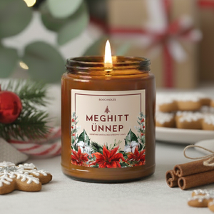 Meghitt Ünnep Illatgyertya -200g 120g, Karácsonyi szójaviasz gyertya, Otthon & Életmód, Gyertya, illat, aroma, Gyertya, Gyertya-, mécseskészítés, MESKA