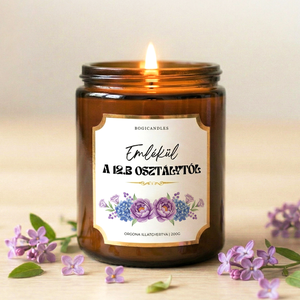 Egyedi Ballagási Illatgyertya Pedagógusoknak, Tanároknak, Ballagási ajándék 120g, 200g illatgyertya, Otthon & Életmód, Gyertya, illat, aroma, Gyertya, Gyertya-, mécseskészítés, MESKA