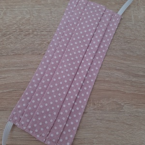 Női textil arcmaszk - pasztellrózsaszín, pöttyös - női - női - Meska.hu