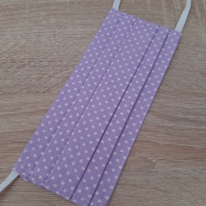 Női textil arcmaszk - világoslila pöttyös - női - női - Meska.hu