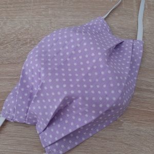 Női textil arcmaszk - világoslila pöttyös - női - női - Meska.hu