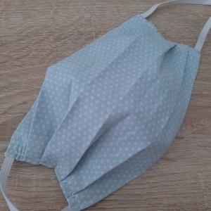 Női textil arcmaszk - halványkék, aprópöttyös - maszk, arcmaszk - női - Meska.hu Női textil arcmaszk - halványkék, aprópöttyös - maszk, arcmaszk - női - Meska.hu