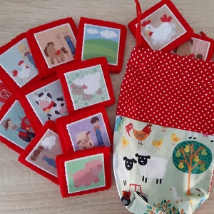 Memória játék - Élet a farmon (piros színben) - játék & sport - táblajáték és kártyajáték - Meska.hu