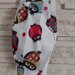 Gyermek textil maszk - fehér, duci baglyokkal - maszk, arcmaszk - gyerek - Meska.hu Gyermek textil maszk - fehér, duci baglyokkal - maszk, arcmaszk - gyerek - Meska.hu