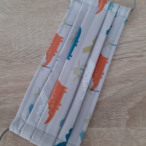 Gyermek textil maszk - szürke, dínós - gyerek - gyerek - Meska.hu