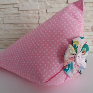 Tablet, telefon és kütyütartó párna - rózsaszín, pöttyös - otthon & életmód - tárolás & rendszerezés - íróasztali tároló - Meska.hu