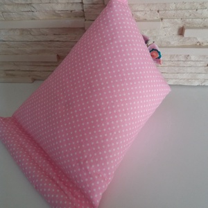 Tablet, telefon és kütyütartó párna - rózsaszín, pöttyös - otthon & életmód - tárolás & rendszerezés - íróasztali tároló - Meska.hu