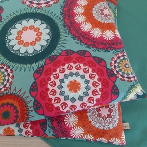 Székpárna és terítő szett (3 db-os) - mandala, türkiz színvilágban, Otthon & Lakás, Lakástextil, Székpárna, huzat, Varrás, Meska