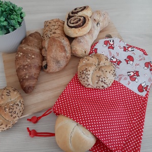 Bármitartó zsákocska szett - rókás, piros pötyis - táska & tok - bevásárlás & shopper táska - shopper, textiltáska, szatyor - Meska.hu