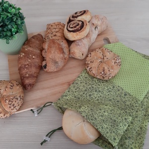 Bármitartó zsákocska szett - virágos, natúrzöld színvilágban, Táska & Tok, Bevásárlás & Shopper táska, Shopper, textiltáska, szatyor, Varrás, MESKA