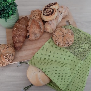 Bármitartó zsákocska szett - virágos, natúrzöld színvilágban, Táska & Tok, Bevásárlás & Shopper táska, Shopper, textiltáska, szatyor, Varrás, MESKA