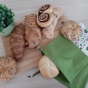 Bármitartó zsákocska szett - környezetvédelem mintás, sötétzöld színvilágban, Táska & Tok, Bevásárlás & Shopper táska, Shopper, textiltáska, szatyor, Varrás, MESKA