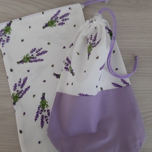 Bármitartó zsákocska szett - levendulás, lila színvilágban - táska & tok - bevásárlás & shopper táska - shopper, textiltáska, szatyor - Meska.hu