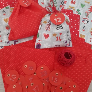 Adventi naptár - ünnepi, vidám színekben - karácsony - adventi díszek - adventi naptár - Meska.hu