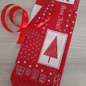 Boros, italos ajándékzsák - piros alapon kari mintás - otthon & életmód - konyhafelszerelés, tálalás - tálalás - bortartó - Meska.hu