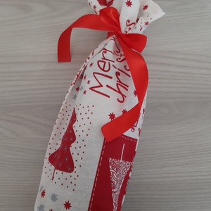 Boros, italos ajándékzsák - törtfehér alapon kari mintás - otthon & életmód - konyhafelszerelés, tálalás - tálalás - bortartó - Meska.hu