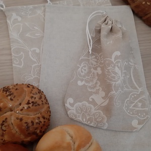 Textil zsákocska szett - natúr színvilágban - táska & tok - bevásárlás & shopper táska - shopper, textiltáska, szatyor - Meska.hu