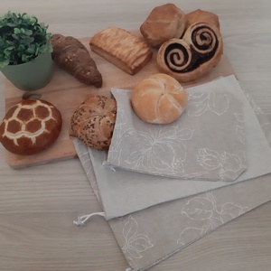 Textil zsákocska szett - natúr színvilágban, Táska & Tok, Bevásárlás & Shopper táska, Shopper, textiltáska, szatyor, Varrás, Meska
