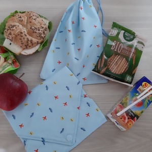 Prémium tízórais szett (2 db-os) gyerekeknek - repcsis - otthon & életmód - konyhafelszerelés, tálalás - konyhai textil - szalvéta - Meska.hu